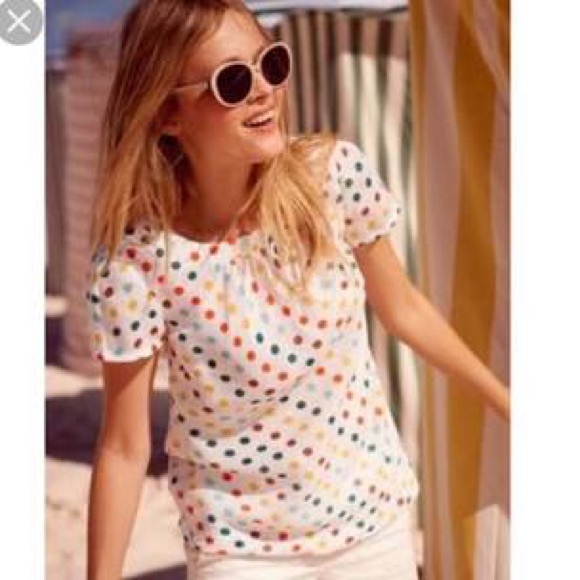 polka dot linen top